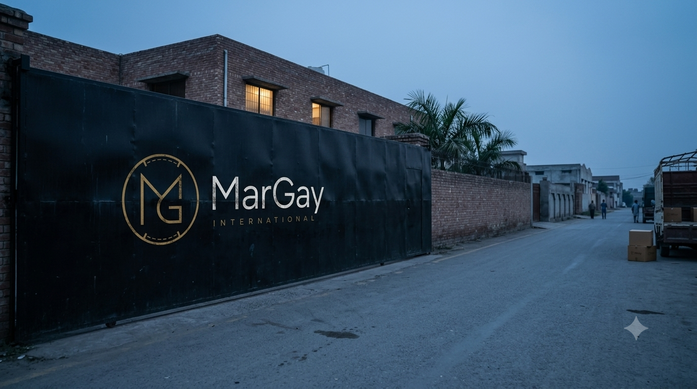 Sialkot workshop street at blue hour